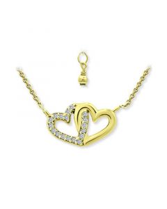 Cubic Zirconia Intertwined Hearts 16" Pendant Necklace, Created for Macy's