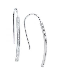 Cubic Zirconia Vertical Bar Threader Earrings, Created for Macy's