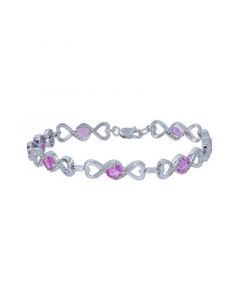 Women's Heart Link Bracelet in Sterling Silver