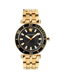 Men's Swiss Greca Sport Gold-Tone Stainless Steel Bracelet Watch 43mm