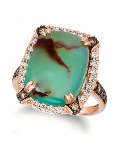 Crème Brûlée® Aquaprase Candy & Diamond (5/8 ct. t.w.) Statement Ring in 14k Rose Gold