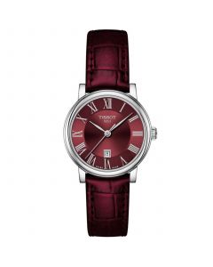 Women's Swiss Carson Premium Lady Burgundy Leather Strap Watch 30mm