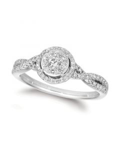 Vanilla Diamond® Twist Halo Ring (3/8 ct. t.w.) in Platinum