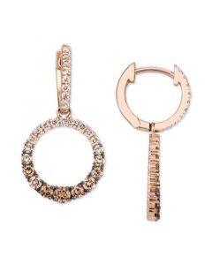 Diamond Ombré Dangle Hoop Earrings (1-1/3 ct. t.w.) in 14k Rose Gold