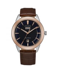 Eco-Drive Men's Corso Brown Leather Strap Watch 40mm