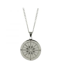 Men's Stainless Steel Compass Necklace