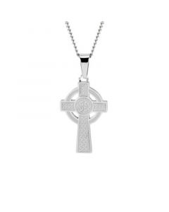 Men's Stainless Steel Celtic Cross Pendant Necklace