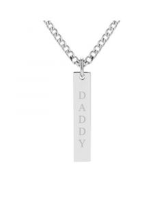 Men's "Daddy" Stainless Steel Vertical Pendant Necklace