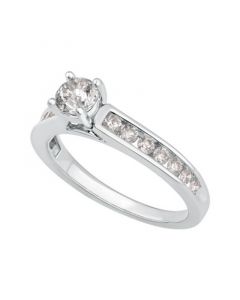 Diamond Channel-Set Engagement Ring (3/4 ct. t.w.) in 14k White, Yellow or Rose Gold