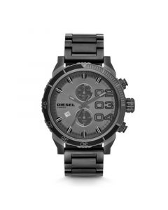 Mens Double Down 48 Chronograph Gunmetal Stainless Steel Watch