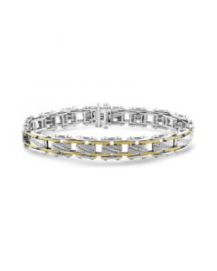 Men's Diamond Bracelet (1 ct. t.w.) in Sterling Silver & 18k Gold-Plate