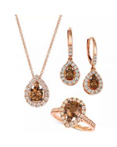 Chocolate Diamond® & Nude Diamond™  Teardrop Earrings, Ring & Pendant Necklace Collection in 14k Rose Gold