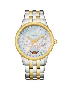 Women's Eco-Drive Calendrier Diamond Accent Two-Tone Stainless Steel Bracelet Watch 37mm