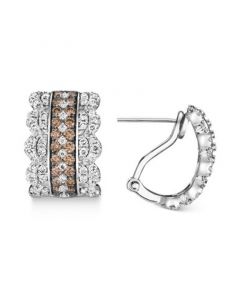 Nude Diamond (1 ct. t.w.) & Chocolate Diamond (1 ct. t.w.) Hoop Earrings in 14k White Gold