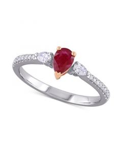 Ruby (1/4 ct. t.w.) & Diamond (1/4 ct. t.w.) Ring in 14k Rose & White Gold