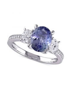 Tanzanite (2 ct. t.w.) & Diamond (5/8 ct. t.w.) Ring in 14k White Gold