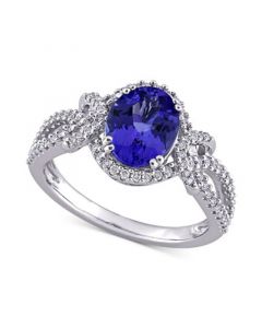 Tanzanite (1-4/5 ct. t.w.) & Diamond (1/3 ct. t.w.) Openwork Statement Ring in 14k White Gold