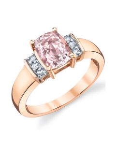 Morganite (1-3/8 ct. t.w.) & Diamond (1/10 ct. t.w.) Ring in 14k Rose Gold