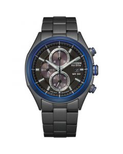 Eco-Drive Men's Chronograph Black Stainless Steel Bracelet Watch 41mm