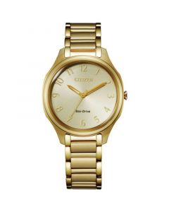 Eco-Drive Women's Gold-Tone Stainless Steel Bracelet Watch 35mm