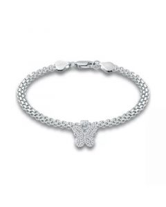 Cubic Zirconia Butterfly Charm Bismark Chain Bracelet, Created for Macy's