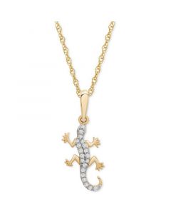 Diamond Lizard 18" Pendant Necklace (1/10 ct. t.w.) in 10k Gold,Created for Macy's