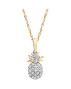 Diamond Pineapple 18" Pendant Necklace (1/10 ct. t.w.) in 10k Gold