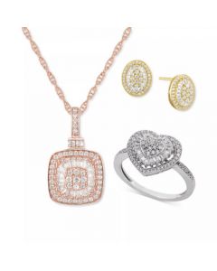 Diamond Baguette Starburst Collection in 14K White, Yellow or Rose gold.