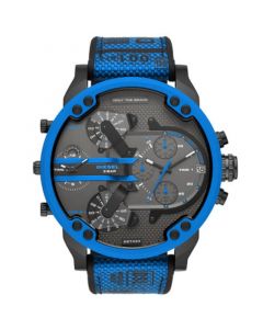 Men's Mr Daddy 2.0 Three-Hand Blue Silicone Strap Buckle Watch, 57mm