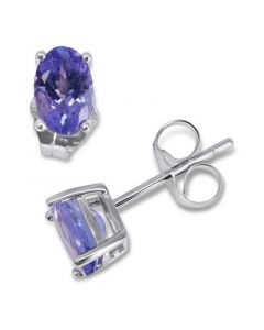 Tanzanite Stud Earrings (7/8 ct. t.w.) in 14k White Gold