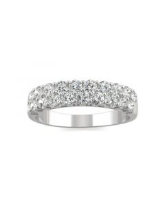 Moissanite Two Row Band 1 ct. t.w. Diamond Equivalent in 14k White Gold