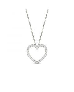 Moissanite Heart Pendant 3/8 ct. t.w. Diamond Equivalent in 14k White Gold