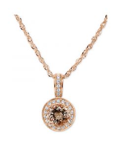 Morganite (2-1/2 ct. t.w.) & Diamond (1/3 ct. t.w.) 18" Pendant Necklace in 14k Rose Gold