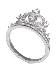 Cubic Zirconia Tiara Ring in Sterling Silver