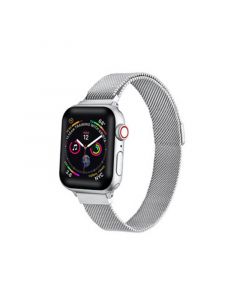 Men's and Women's Silver-Tone Skinny Metal Loop Band for Apple Watch 38mm