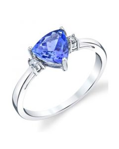 Tanzanite (1-1/4 ct. t.w.) & Diamond (1/20 ct. t.w.) Ring in 14k White Gold