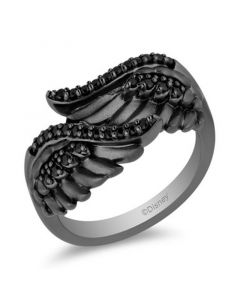 Black Diamond Maleficent Wing Ring (1/4 ct. t.w.) in Sterling Silver & Black Rhodium-Plate