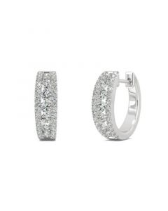 Moissanite Huggie Earrings 3/4 ct. t.w. Diamond Equivalent in 14k White Gold