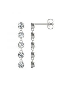 Moissanite Bezel Drop Earrings 1 ct. t.w. Diamond Equivalent in 14k White Gold