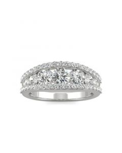 Moissanite Graduated Stone Band 1-1/2 ct. t.w. Diamond Equivalent in 14k White Gold