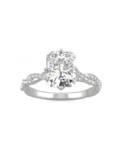 Moissanite Radiant Statement Ring 3-1/10 ct. t.w. Diamond Equivalent in 14k White Gold