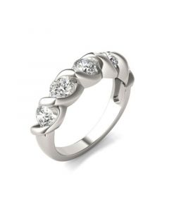 Moissanite Bypass Band 1-1/6 ct. t.w. Diamond Equivalent in 14k White or Yellow Gold