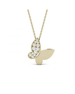 Moissanite Butterfly Pendant 1/6 ct. t.w. Diamond Equivalent in 14k White or Yellow Gold