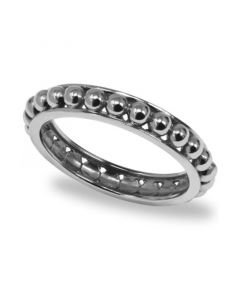 Stratta Dotted Ring Band In Sterling Silver