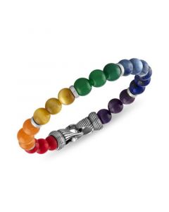 Multi-Stone Rainbow Beaded Bracelet in Sterling Silver, Created for Macy's