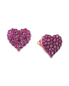 Passion Ruby™ Heart Cluster Stud Earrings (1-1/5 ct. t.w.) in 14k Rose Gold