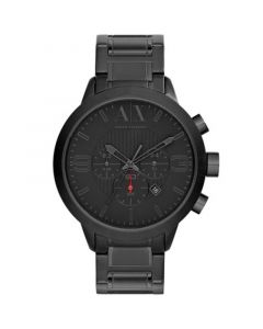 Men's Chronograph Black Stainless Steel Bracelet Watch 49mm