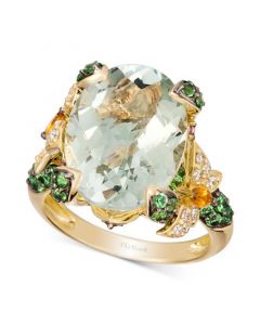 Multi-Gemstone (8-3/4 ct. t.w.) & Vanilla Diamond (1/4 ct. t.w.) Statement Ring in 14k Gold