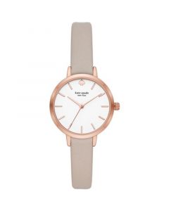 Women's Metro Three-Hand Gray Leather Watch 30mm