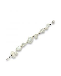 Cultured Freshwater Baroque Pearl (11 & 13mm) & Black Spinel (4-1/2 ct. t.w.) Bracelet in Sterling Silver